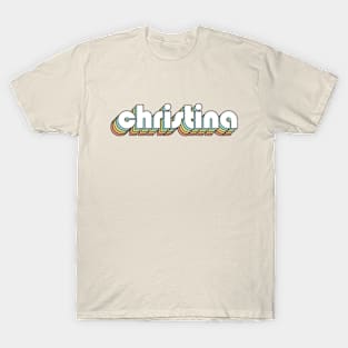 Christina - Retro Rainbow Typography Faded Style T-Shirt